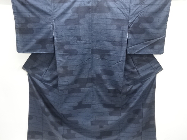 JAPANESE KIMONO / ANTIQUE KIMONO / SILK / MAWATA YUKI TSUMUGI / WOVEN EGASUMI PATTERN